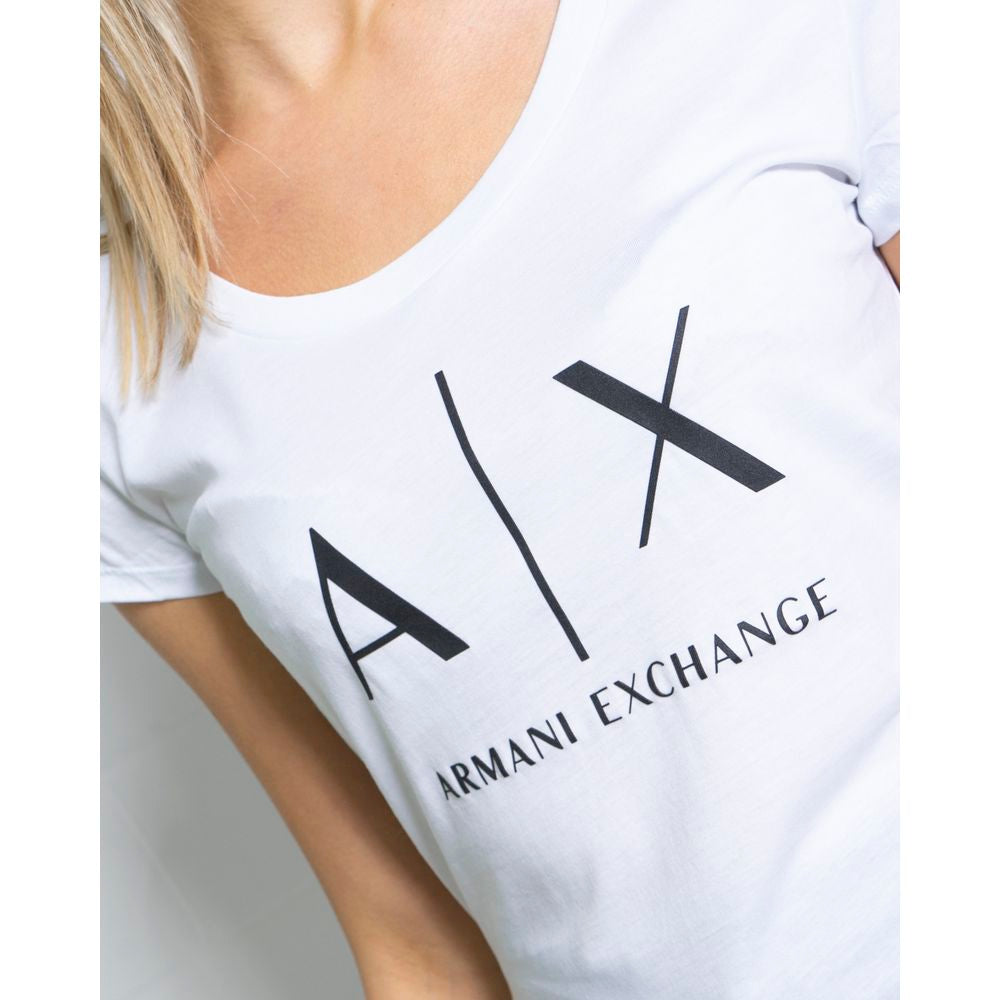 Armani Exchange White Cotton T-Shirt