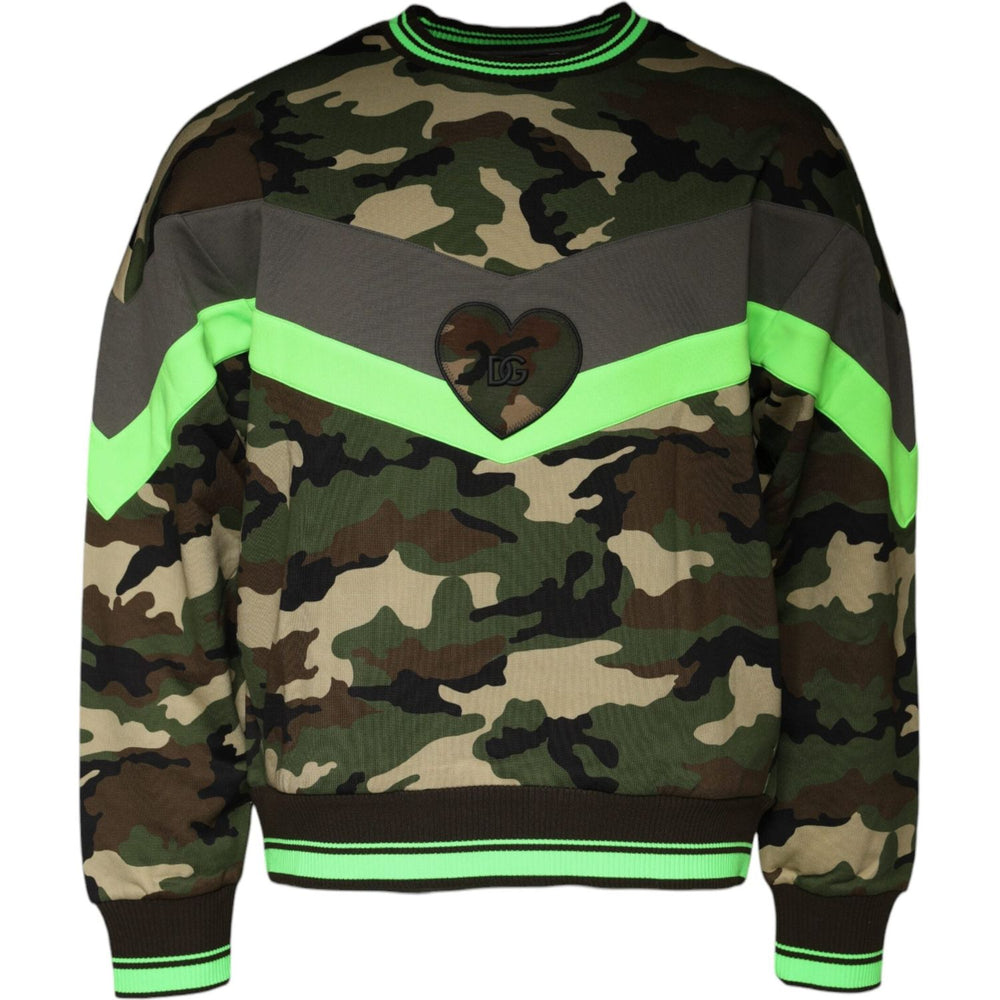 Dolce & Gabbana Multicolor Camouflage Sweatshirt Sweater TSH86728-46