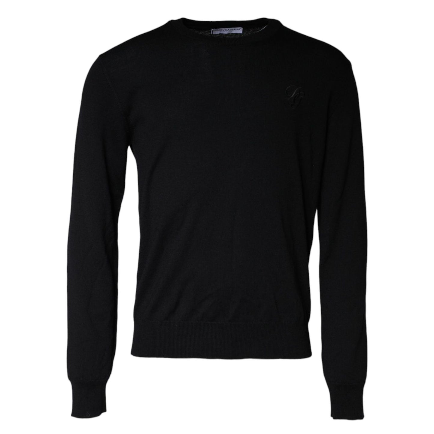 Dolce & Gabbana Black Wool Knit Crew Neck Pullover Sweater