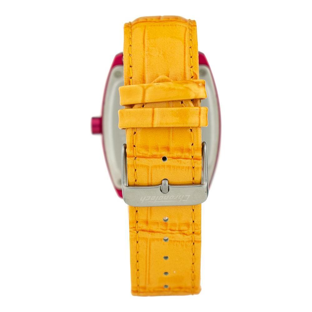 Chronotech Orange Leather Dress Watch