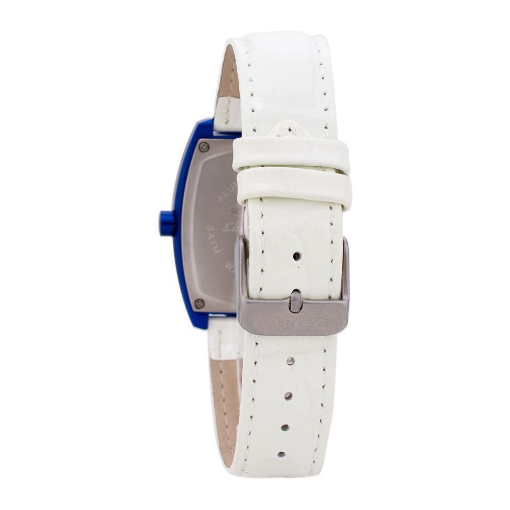 Chronotech White Leather Dress Watch