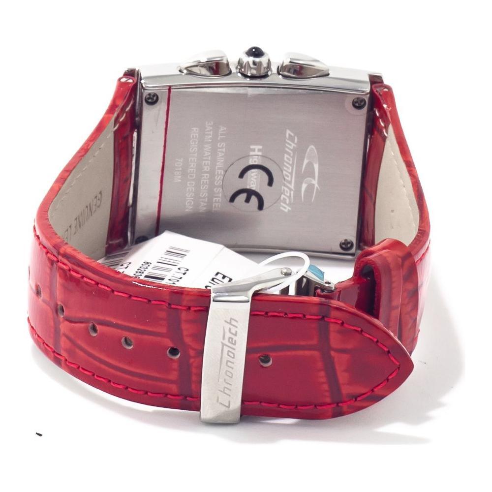 Chronotech Red Leather Watch
