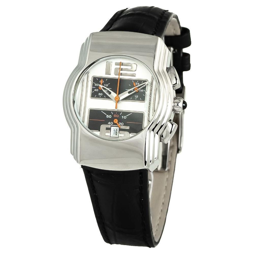 Chronotech Black Leather Watch
