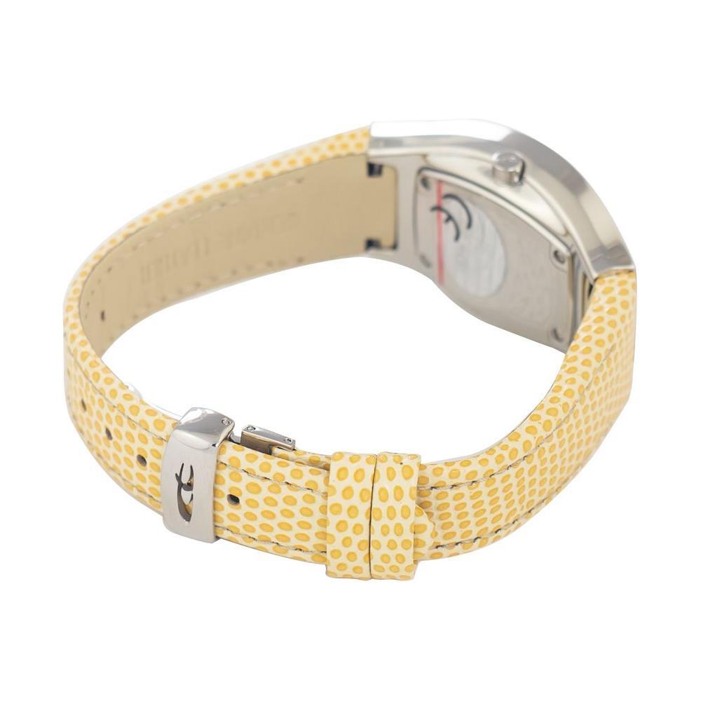 Chronotech Yellow Leather Dress Watch