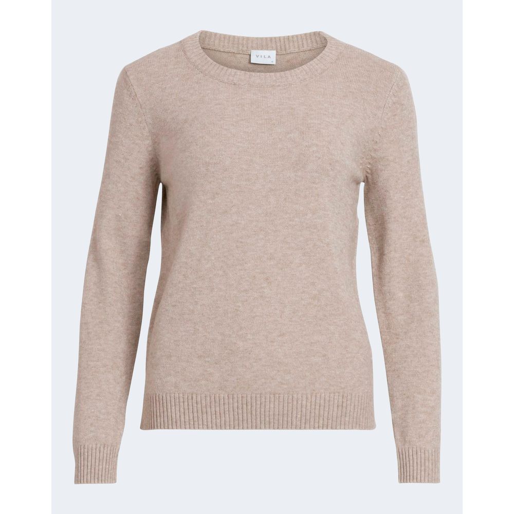 Vila Clothes Beige Viscose Sweatshirt