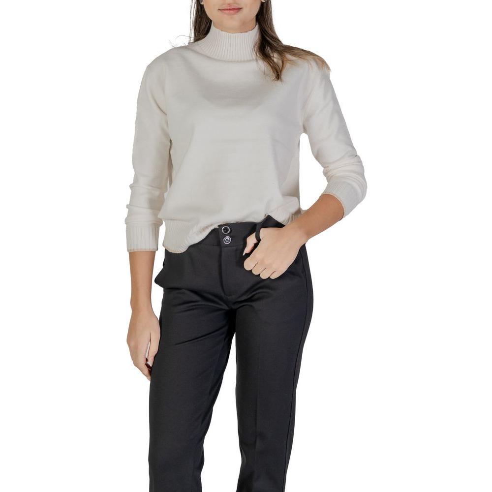 Street One Cream Polyester Sweater ST-15734000143-IT40|S