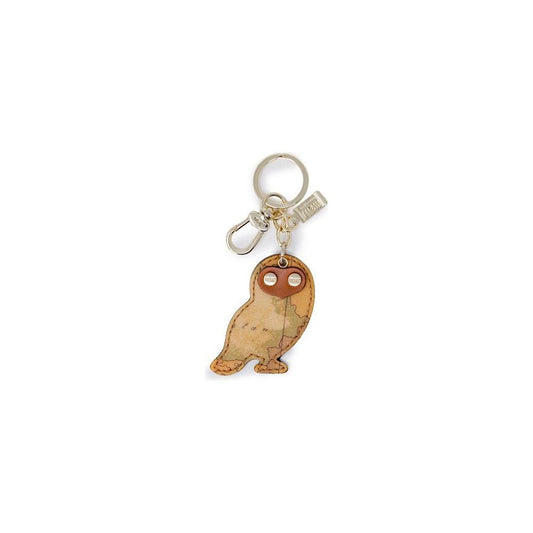 Alviero Martini Prima Classe Beige Leather Keychain
