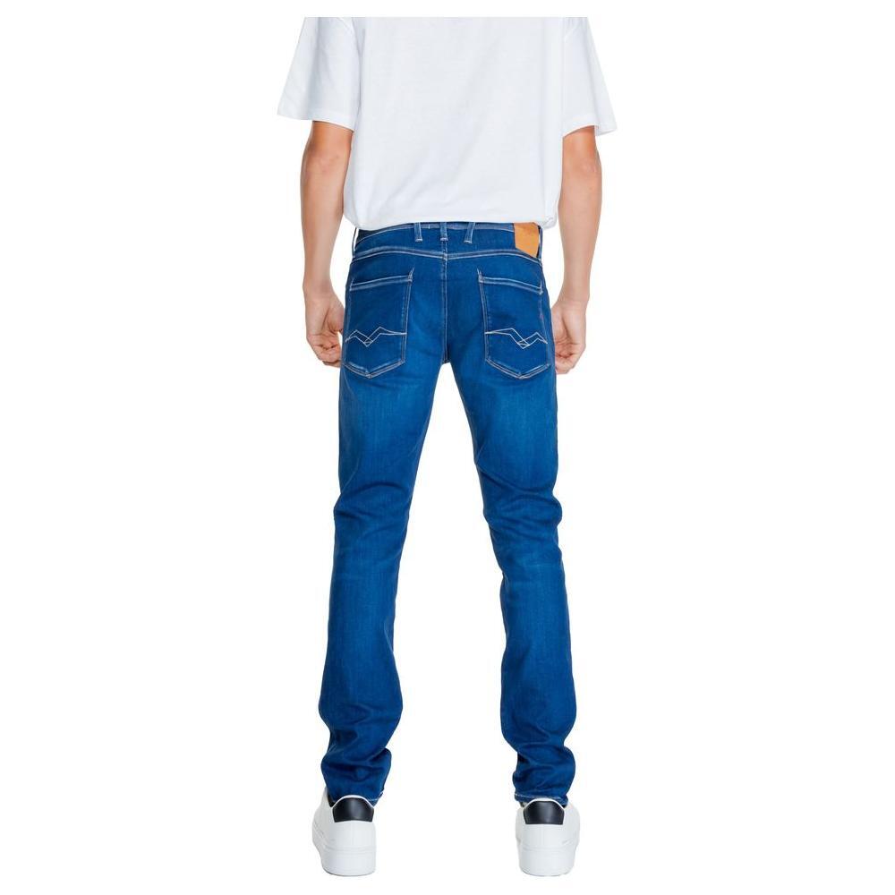 Replay Blue Cotton Relaxed Fit Jean