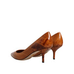 Dolce & Gabbana Brown Leather Kitten Heels Pumps Shoes