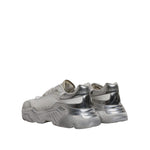 Dolce & Gabbana White Silver Daymaster Low Top Sneakers Shoes LA12432-38