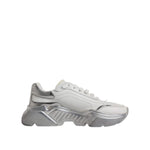 Dolce & Gabbana White Silver Daymaster Low Top Sneakers Shoes LA12432-38
