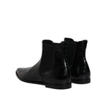 Dolce & Gabbana Black Leather Chelsea Men Ankle Boots Shoes