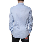 Dolce & Gabbana Light Blue Cotton Slim Fit MARTINI Dress Shirt