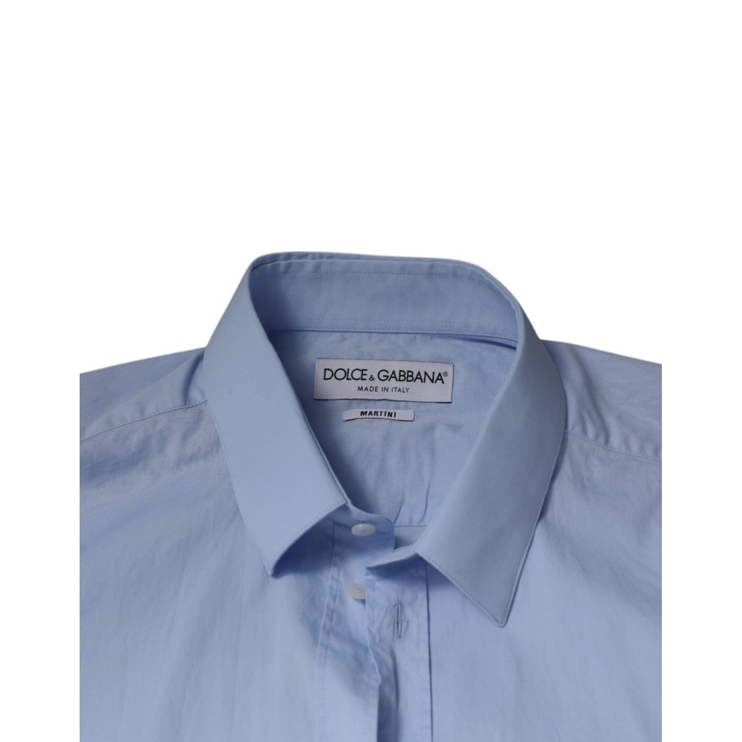Dolce & Gabbana Light Blue Cotton Slim Fit MARTINI Dress Shirt