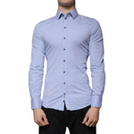 Dolce & Gabbana Light Blue Cotton Slim Fit SICILIA Dress Shirt