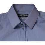 Dolce & Gabbana Light Blue Cotton Slim Fit SICILIA Dress Shirt