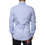 Dolce & Gabbana Light Blue Cotton Slim Fit GOLD Men Dress Shirt