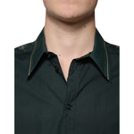 Dolce & Gabbana Green Logo Long Sleeve MARTINI Casual Shirt