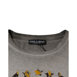 Dolce & Gabbana Gray Printed Cotton Crewneck Pullover Sweater TSH87326-48