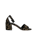 Dolce & Gabbana Gold Leopard Lurex Ankle Strap Heels Sandals Shoes