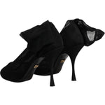 Dolce & Gabbana Black Silk Mesh Sock Style Boots Shoes