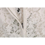 Dolce & Gabbana White Crystal Embellished Lace Blouse DR1358-1