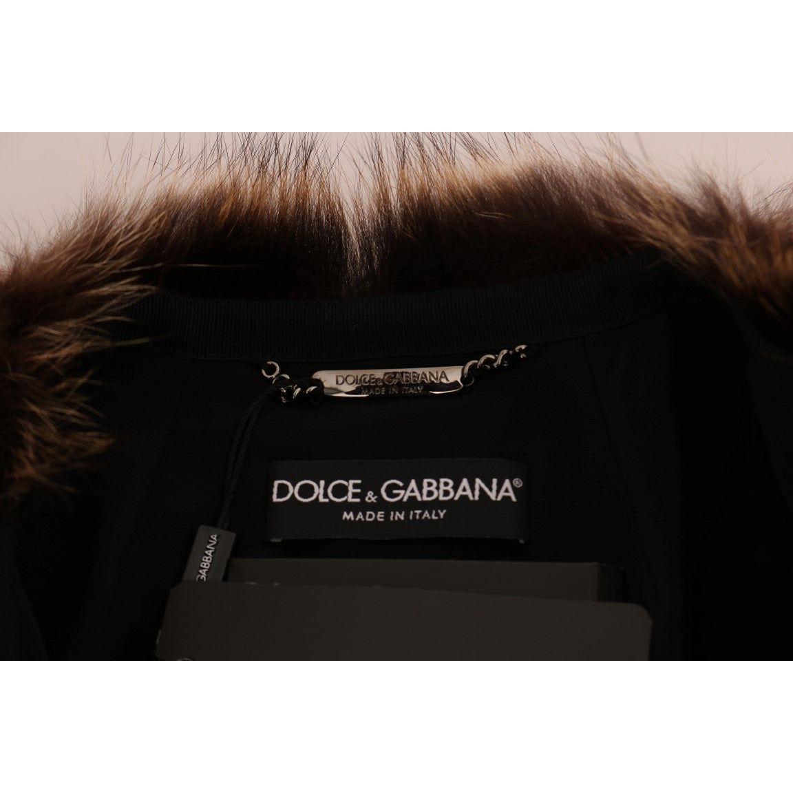 Dolce & Gabbana Brown Raccoon Fur Coat Jacket JKT1125-1