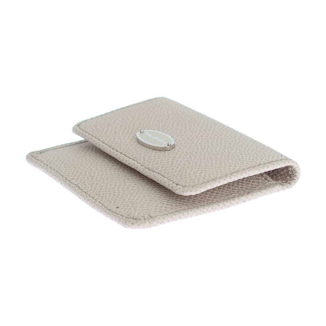 Dolce & Gabbana White Dauphine Leather Case Wallet Wallet