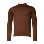 Dolce & Gabbana Brown Cashmere Buttoned Men Pullover Sweater TSH87578-48
