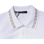 Versace White Viscose Collared Men Polo Short Sleeves T-shirt