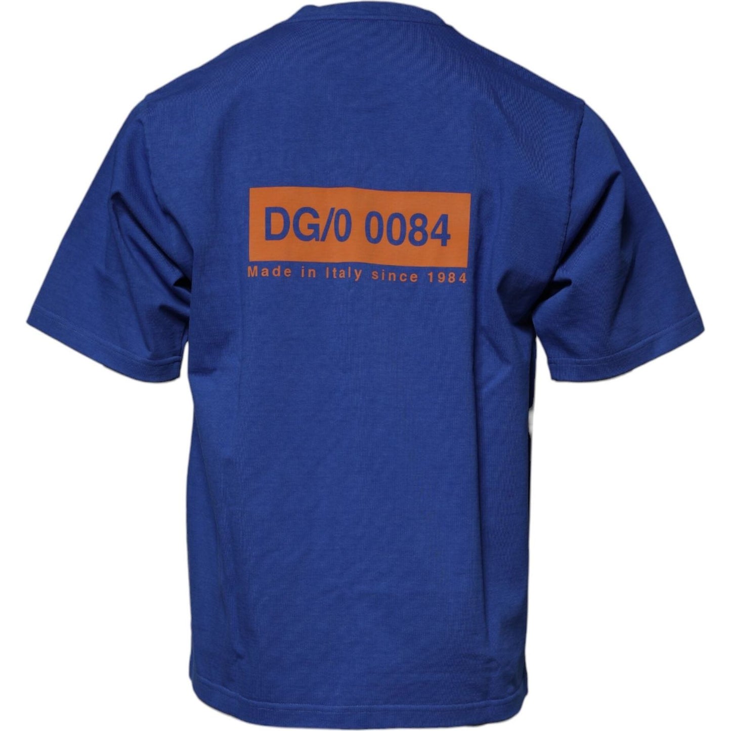 Dolce & Gabbana Blue Graphic Print Cotton Crew Neck T-shirt