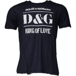Dolce & Gabbana Blue D&G King Of Love Cotton Crew Neck T-shirt
