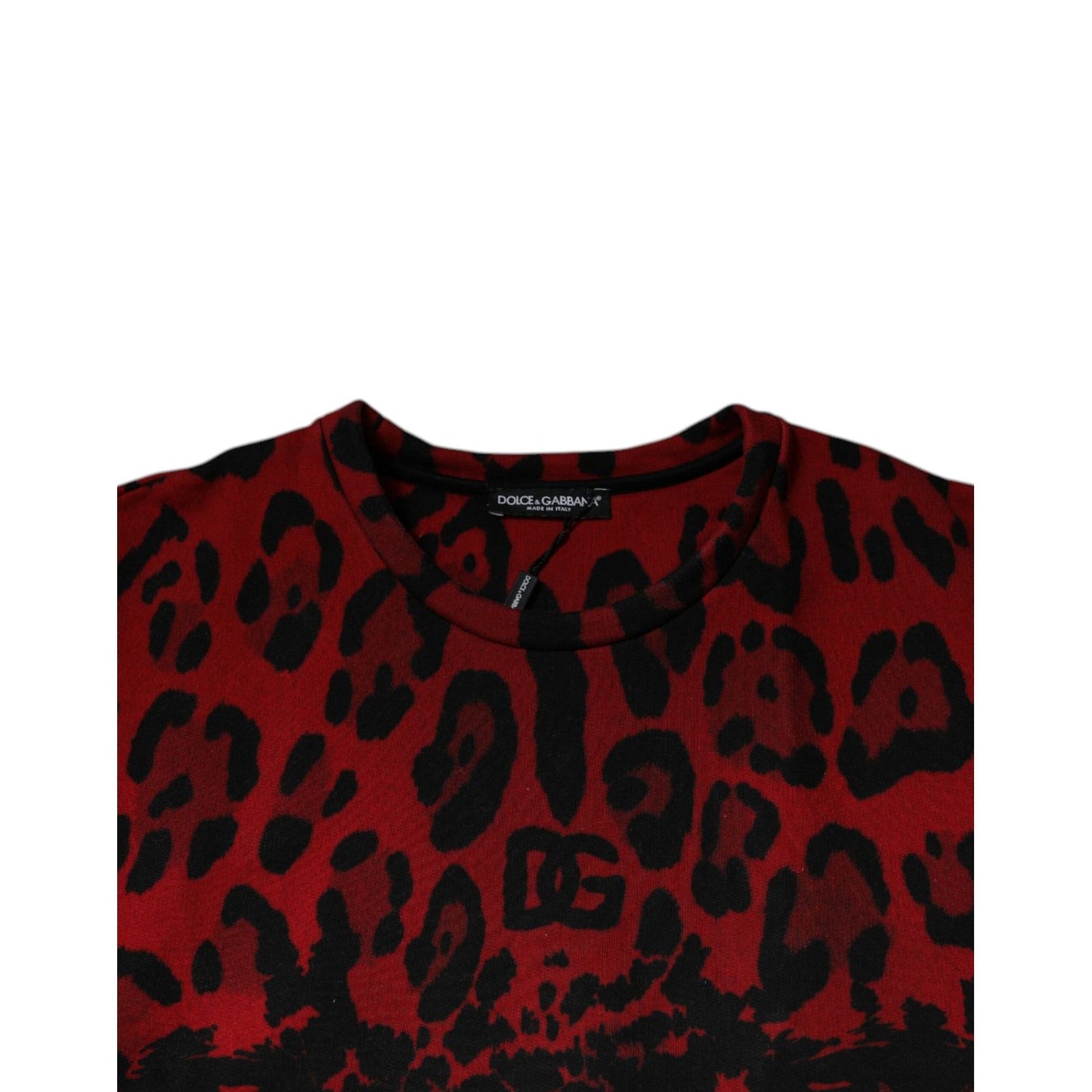 Dolce & Gabbana Red Leopard Print Cotton Sleeveless T-shirt TSH87574-46