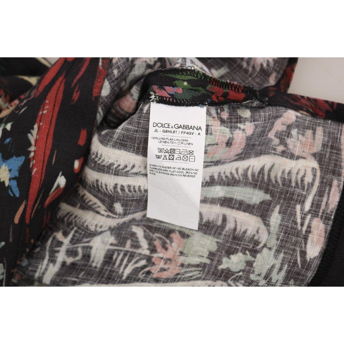 Dolce & Gabbana Black Volcano Sicily Short Sleeve T-Shirt