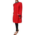 Dolce & Gabbana Red Jacquard Wool Women Trenchcoat Jacket