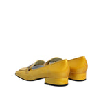 Dolce & Gabbana Yellow Leather Logo Plaque Slip On Mocassin Shoes LA12224-39