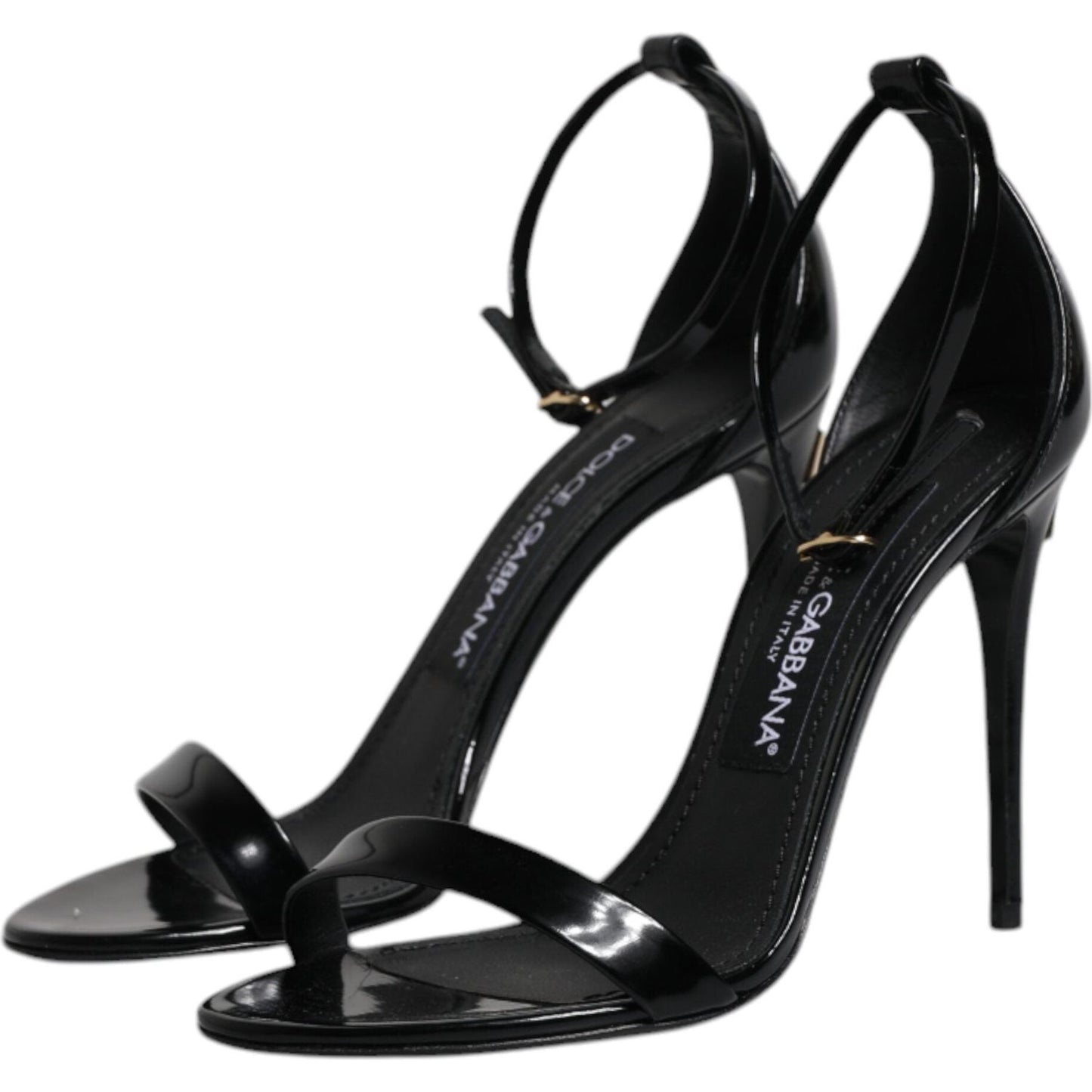 Dolce & Gabbana Black KEIRA Heels Ankle Strap Sandals Shoes