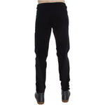 Dolce & Gabbana Black Gray Wool Casual Trousers Stripe Pants