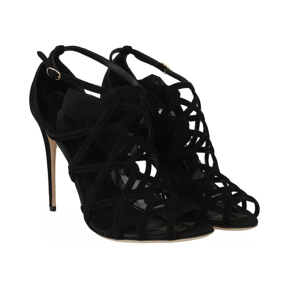 Dolce & Gabbana Black Suede Stilettos Booties Socks Shoes