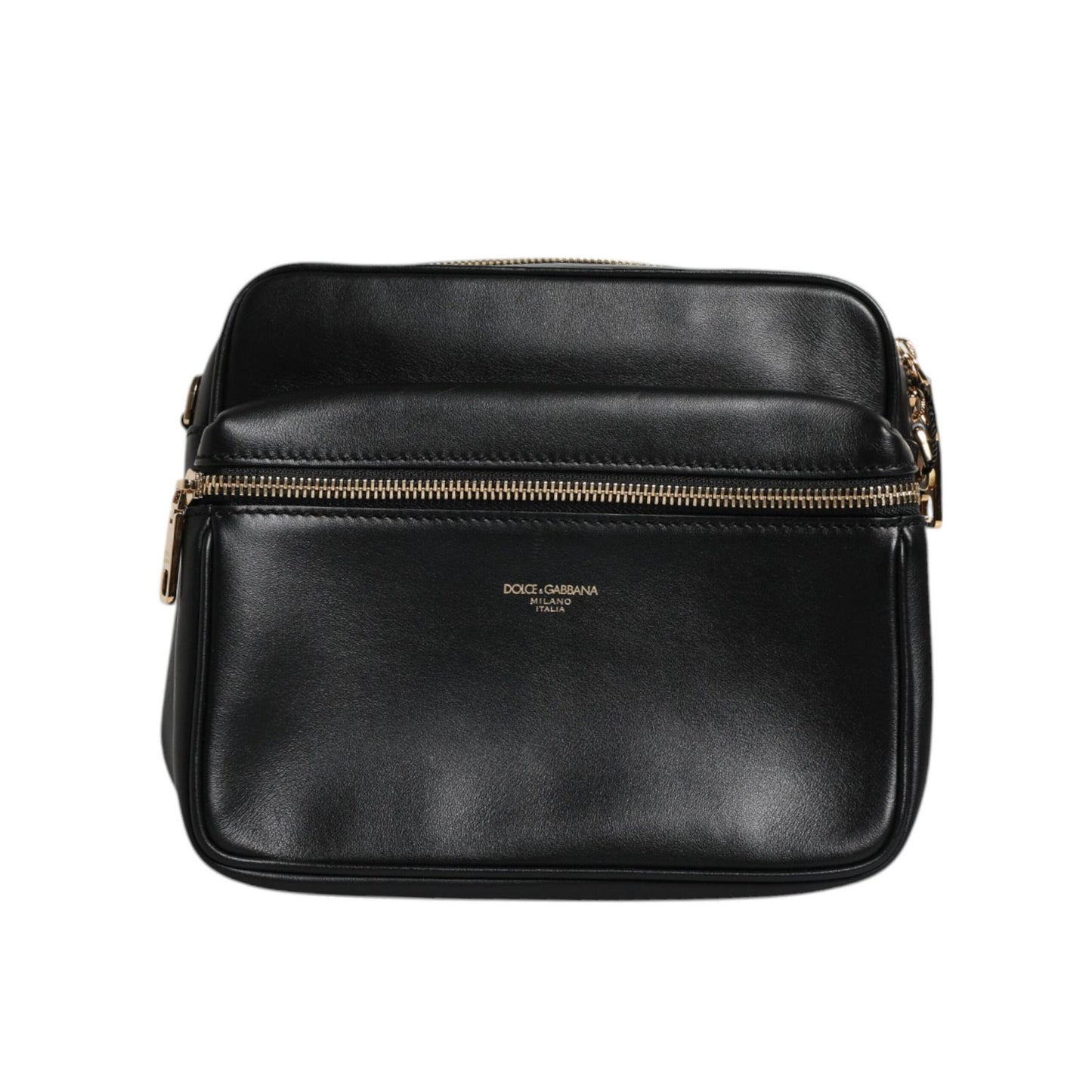 Dolce & Gabbana Black Calfskin Leather Gothic Messenger Bag