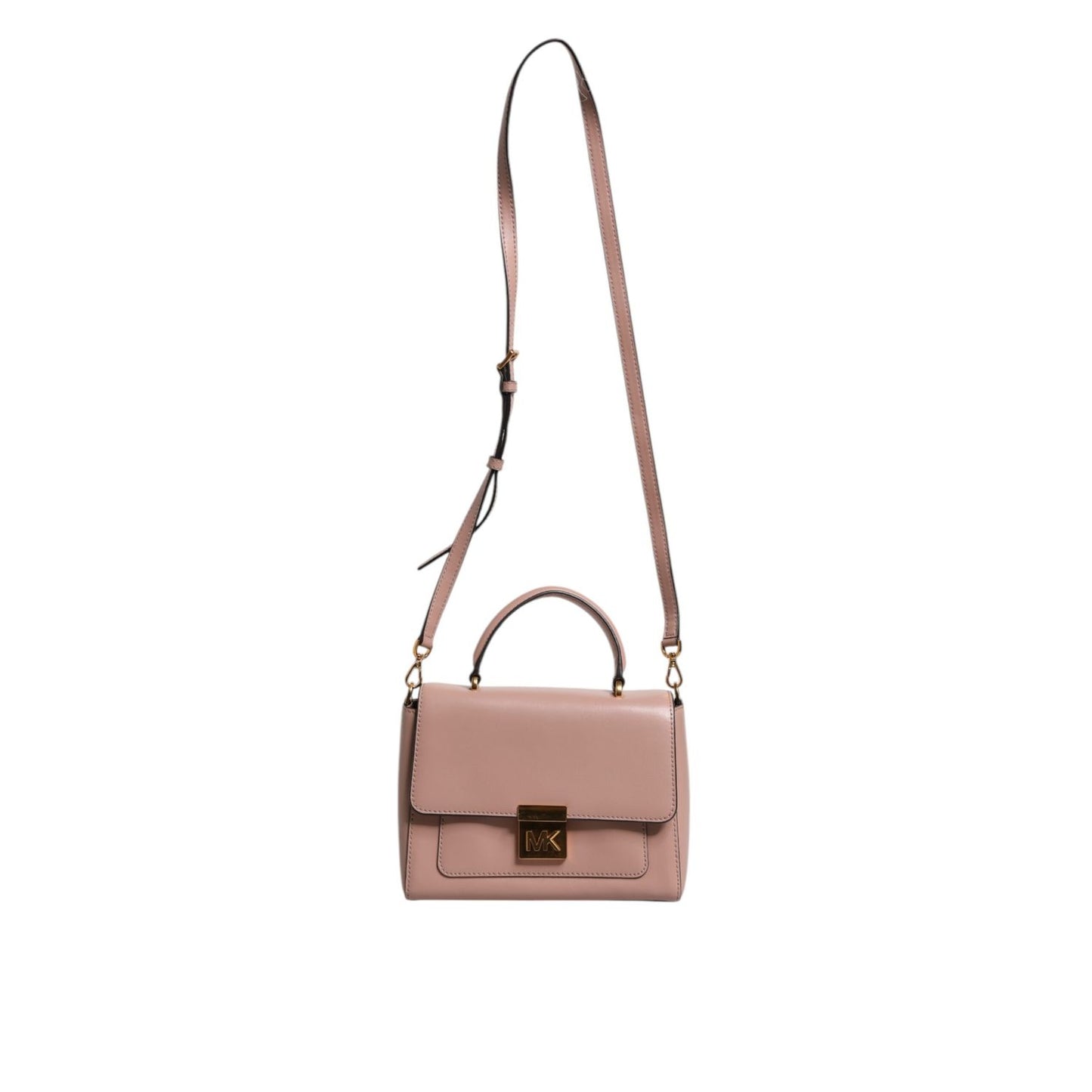 Michael Kors Pink Leather Logo Plaque Crossbody MINDY Satchel Bag