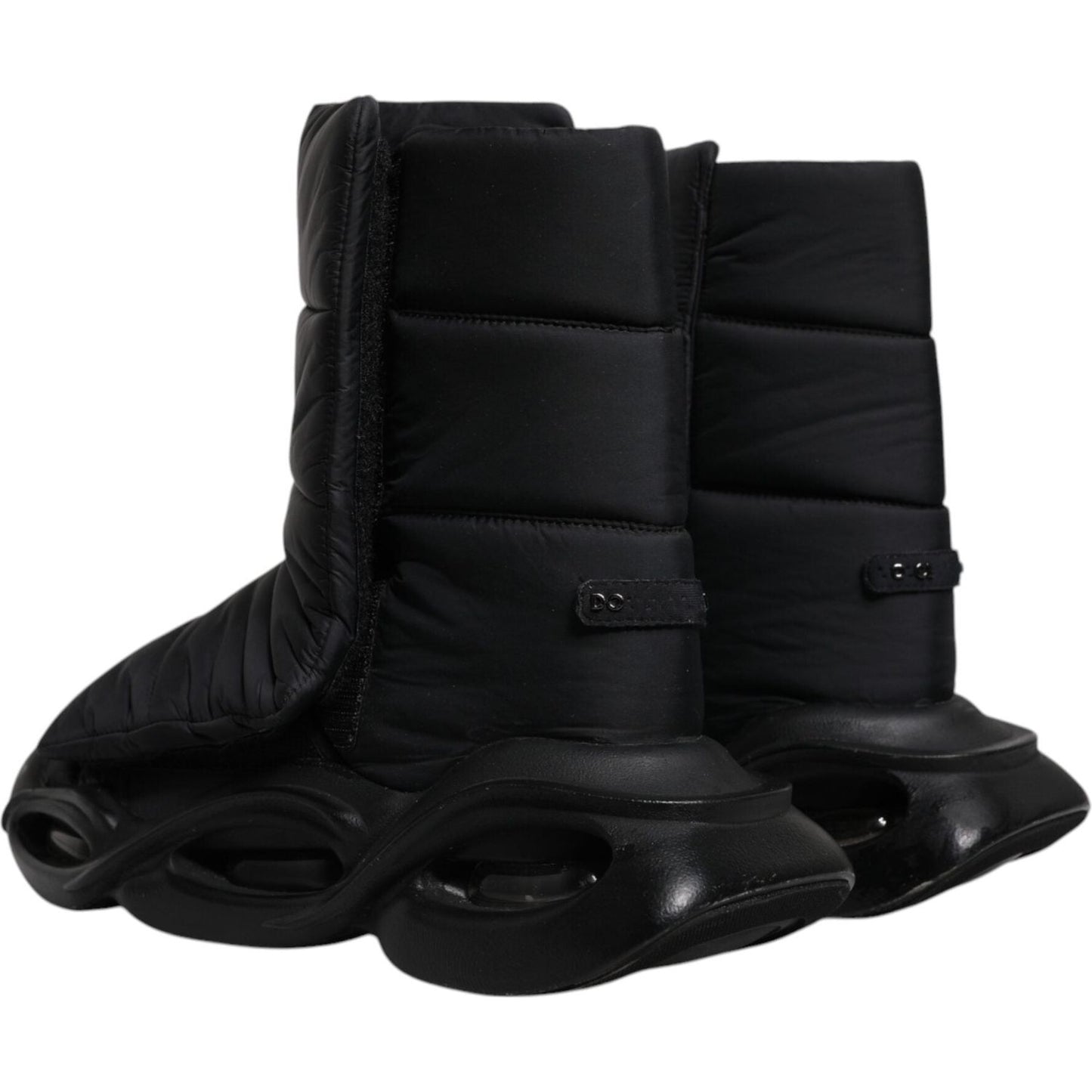 Dolce & Gabbana Black Slip On Wave Quilted Sneakers Shoes