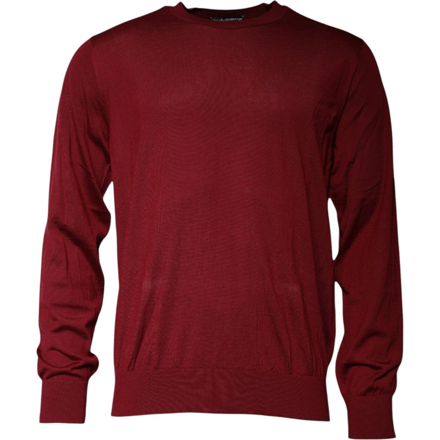 Dolce & Gabbana Maroon Cashmere Crew Neck Pullover Sweater
