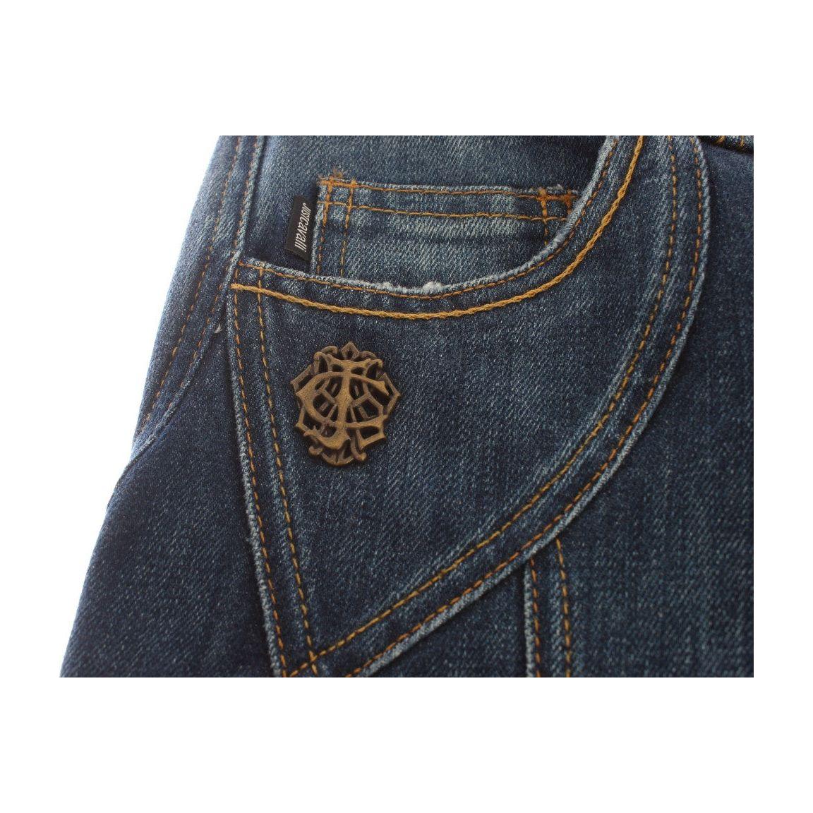 Cavalli Blue Cotton Stretch Low Waist Jeans SIG18218-1