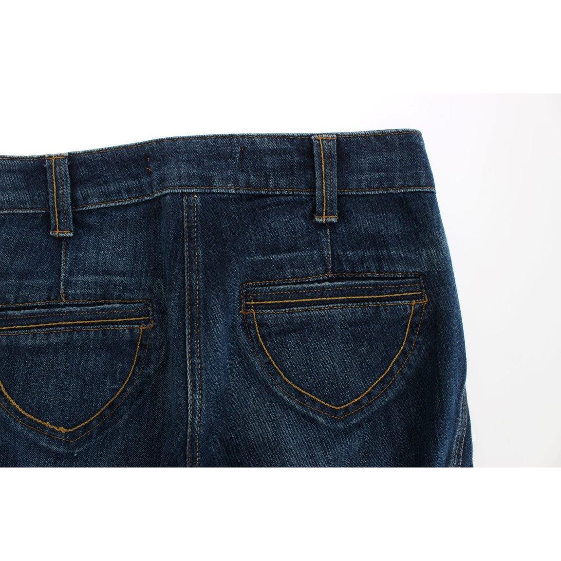 Cavalli Blue Cotton Stretch Low Waist Jeans SIG18218-1
