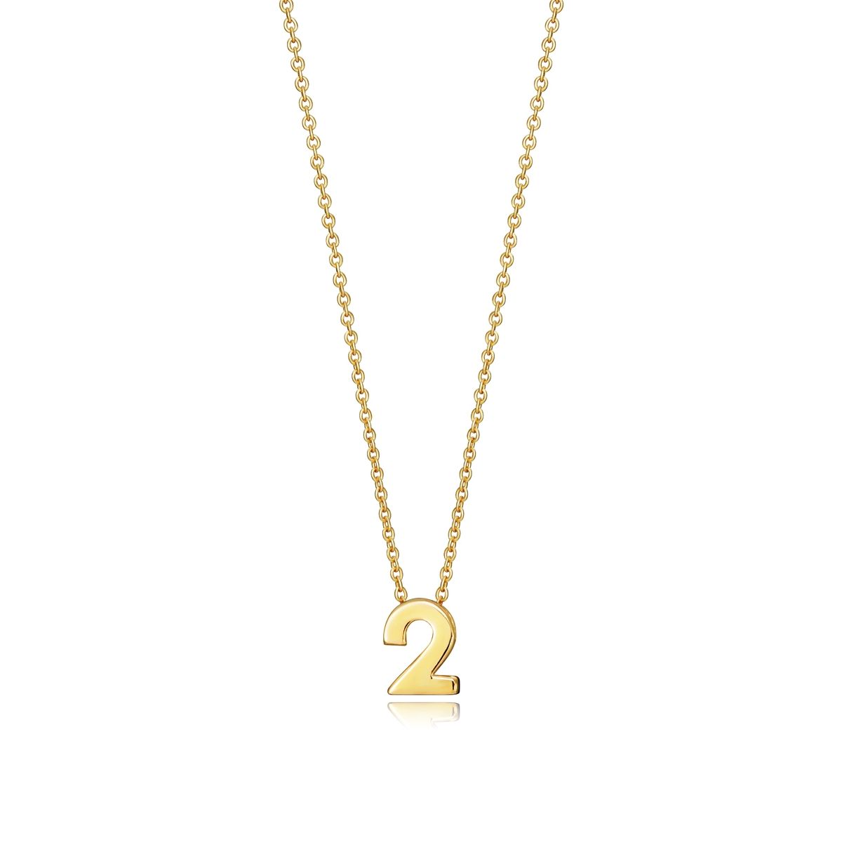 Gold necklace with number 2 pendant, designed by VICEROY JEWELS Mod. 61041C000-02 for women, featuring silver 925° and quartz movement.