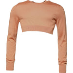 Dolce & Gabbana Beige Wool Crewneck Pullover Cropped Sweater