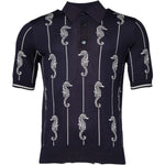 Dolce & Gabbana Dark Blue Sea Horse Collared Polo T-shirt