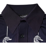 Dolce & Gabbana Dark Blue Sea Horse Collared Polo T-shirt