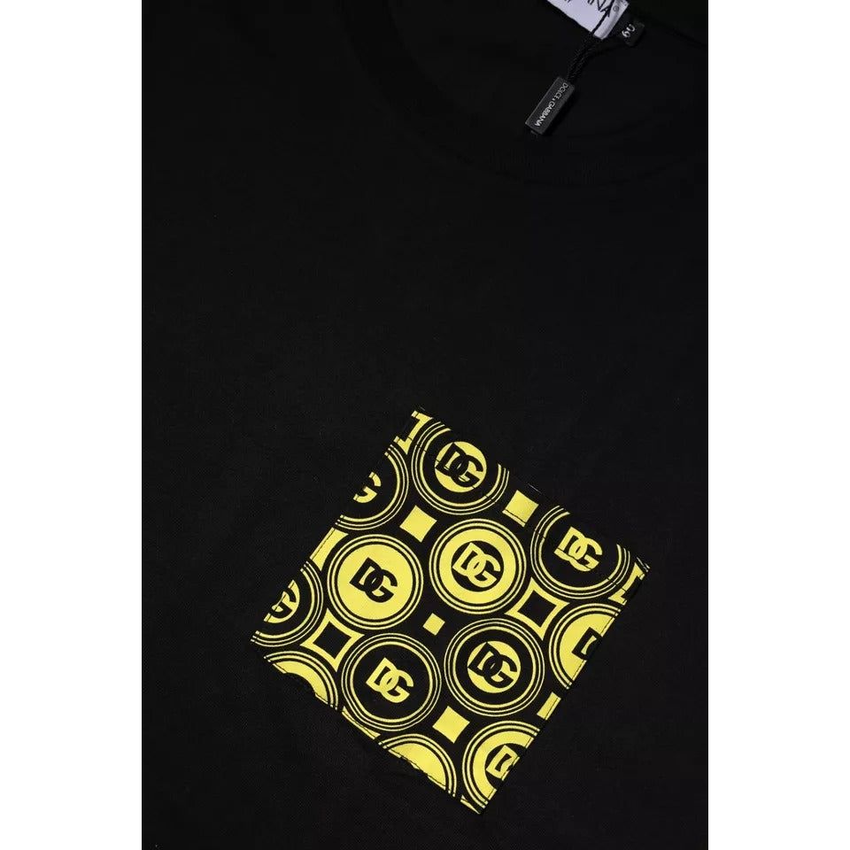 Dolce & Gabbana Black Logo Print Cotton Short Sleeve T-shirt
